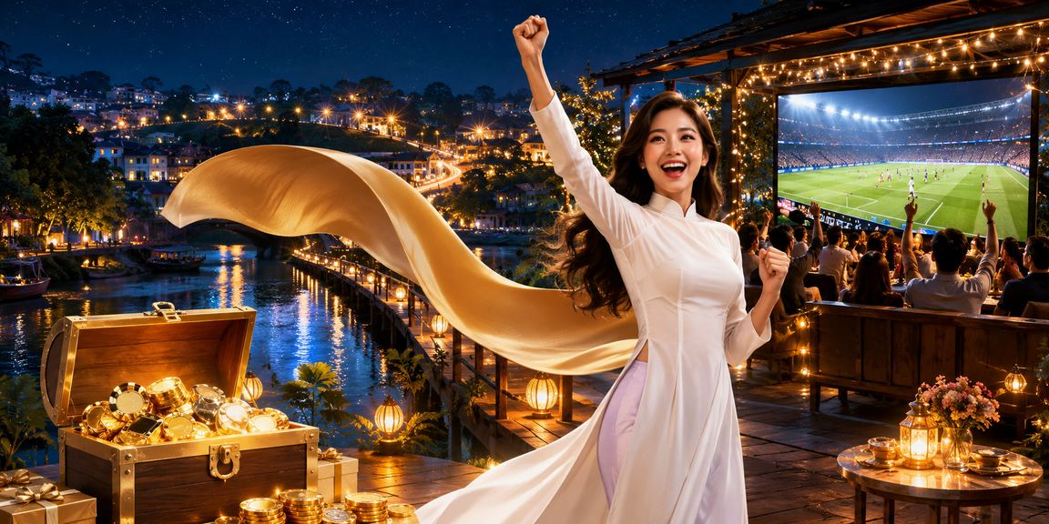 Phụ nữ mặc áo dài tham gia casino betting giữa khung cảnh đồi chè Đà Lạt ban ngày